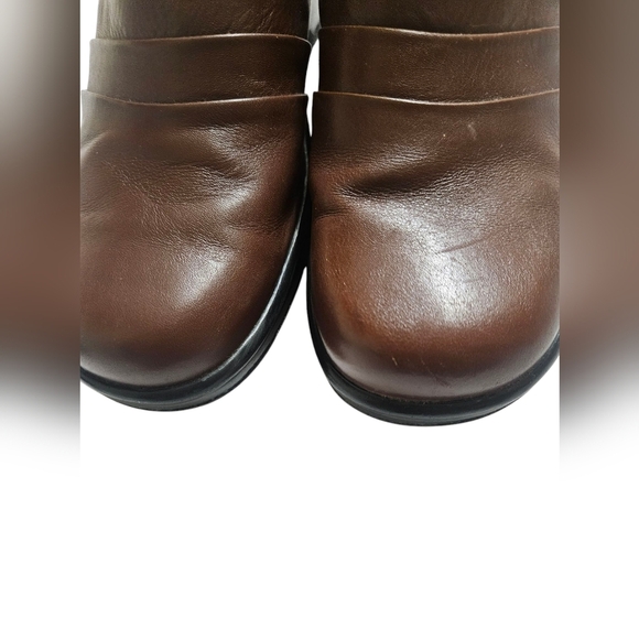 Dansko Aubrey brown Leather Pleated Slip On Shoes Clogs women's size Eu-39 US 8. - Picture 3 of 9